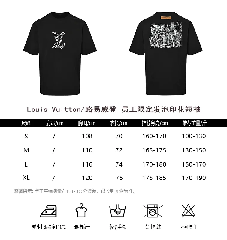 Louis Vuitton/Louis Vuitton employee limited foam printed short-sleeves